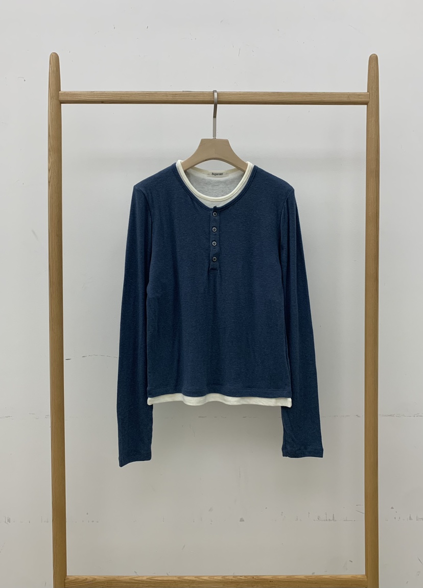 B_GARDER東大門㊣直郵女士新品職業人氣熱賣真品25秋冬長袖T恤B.GARDER長袖T恤圖色2