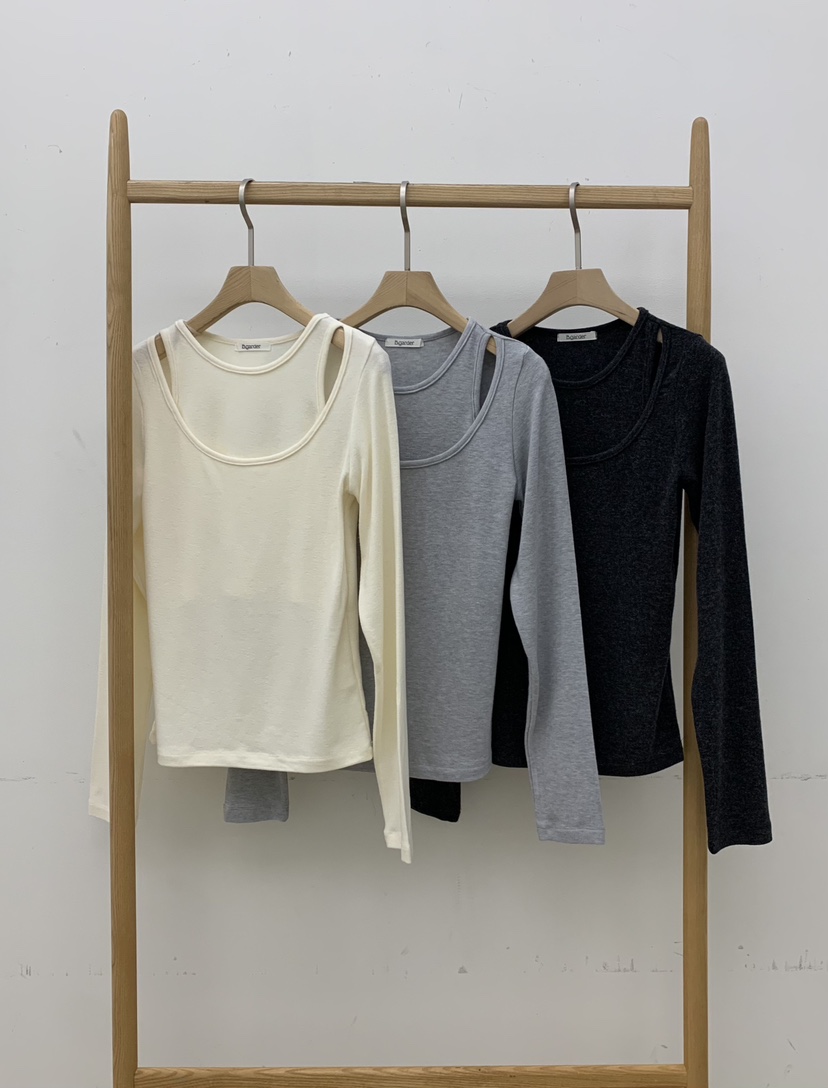 B_GARDER東大門㊣代購女裝新款人氣時尚真品25秋冬長袖T恤假兩件B.GARDER長袖T恤