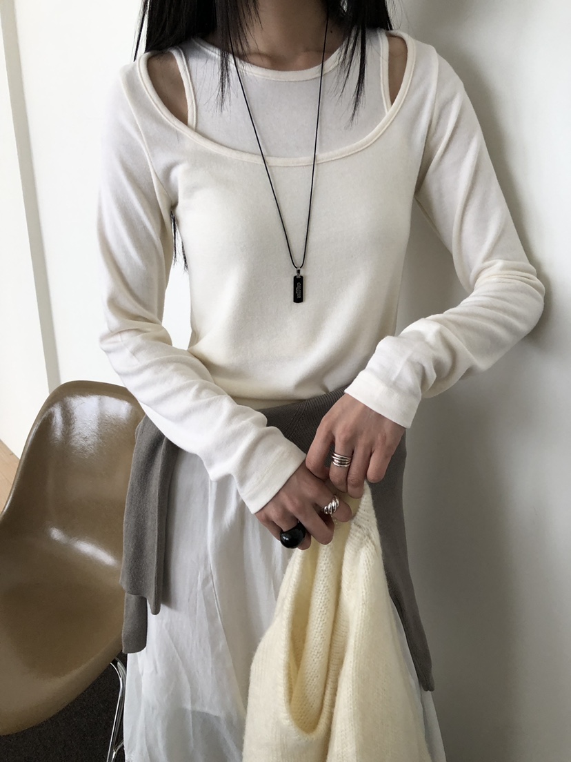 B_GARDER東大門㊣代購女裝新款人氣時尚真品25秋冬長袖T恤假兩件B.GARDER長袖T恤