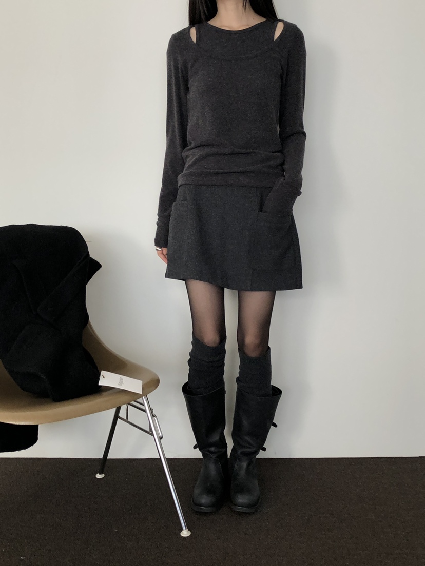 B_GARDER東大門㊣代購女裝新款人氣時尚真品25秋冬長袖T恤假兩件B.GARDER長袖T恤