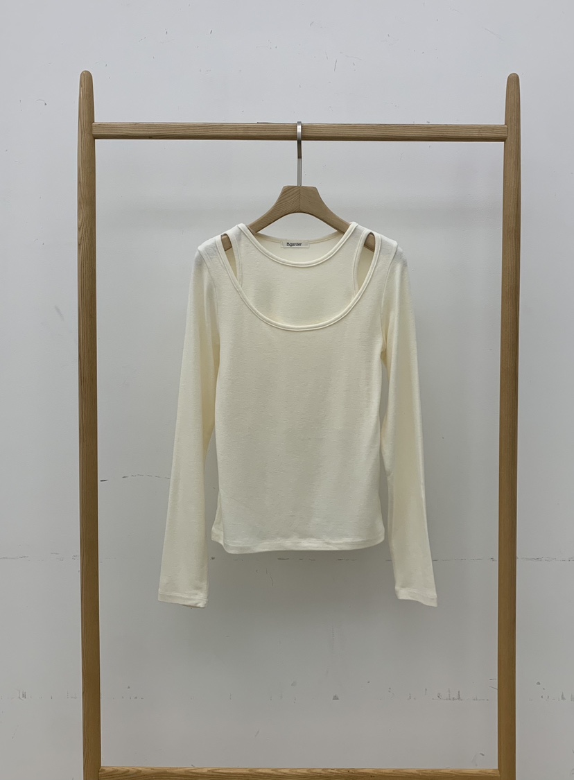 B_GARDER東大門㊣代購女裝新款人氣時尚真品25秋冬長袖T恤假兩件B.GARDER長袖T恤圖色1