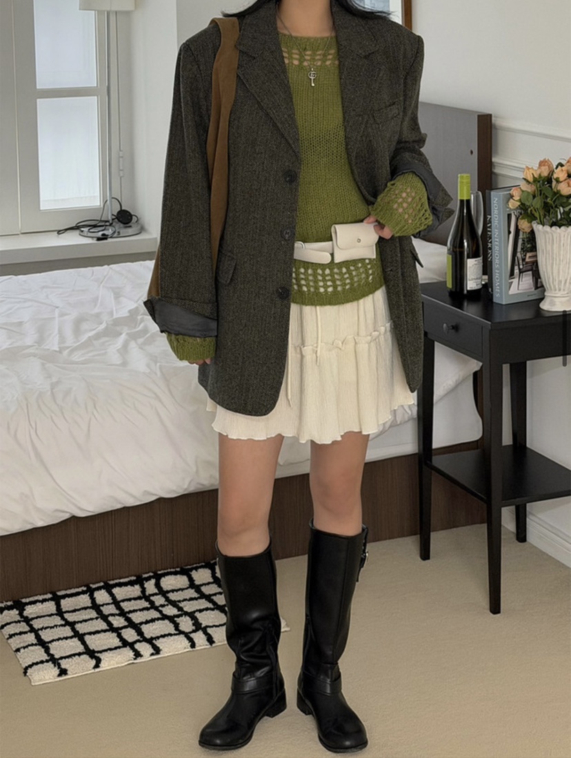 EOMPIT東大門㊣實拍女裝新款推薦時尚25秋冬職業熱賣休閑短裙EOMPIT短裙