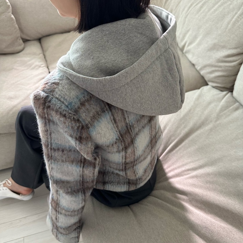 SOUIT韓國代購㊣女士新品推薦25秋冬熱賣職業休閑夾克羊毛連帽SOUIT by mabel-L夾克