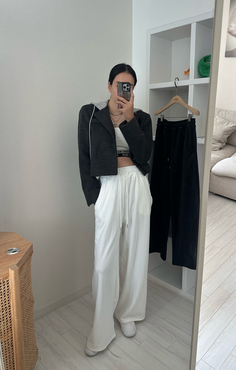 SOUIT韓國代購㊣女士新品推薦25秋冬熱賣職業休閑夾克羊毛連帽SOUIT by mabel-L夾克