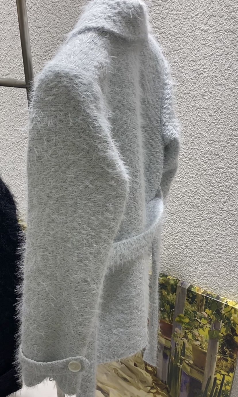 N BROWN東大門㊣實拍女裝新款職業人氣真品中長款大衣含腰帶N BROWN中長款大衣