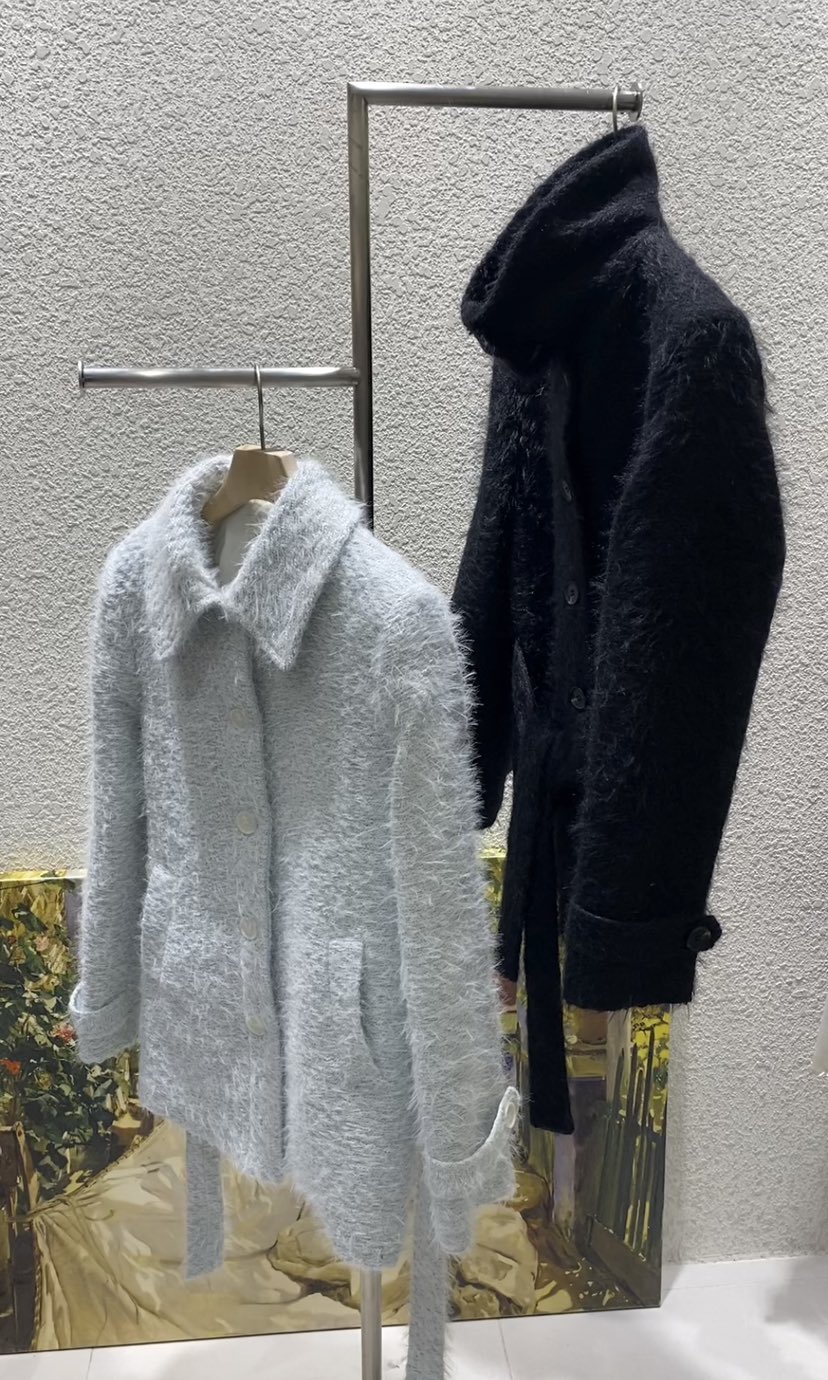 N BROWN東大門㊣實拍女裝新款職業人氣真品中長款大衣含腰帶N BROWN中長款大衣