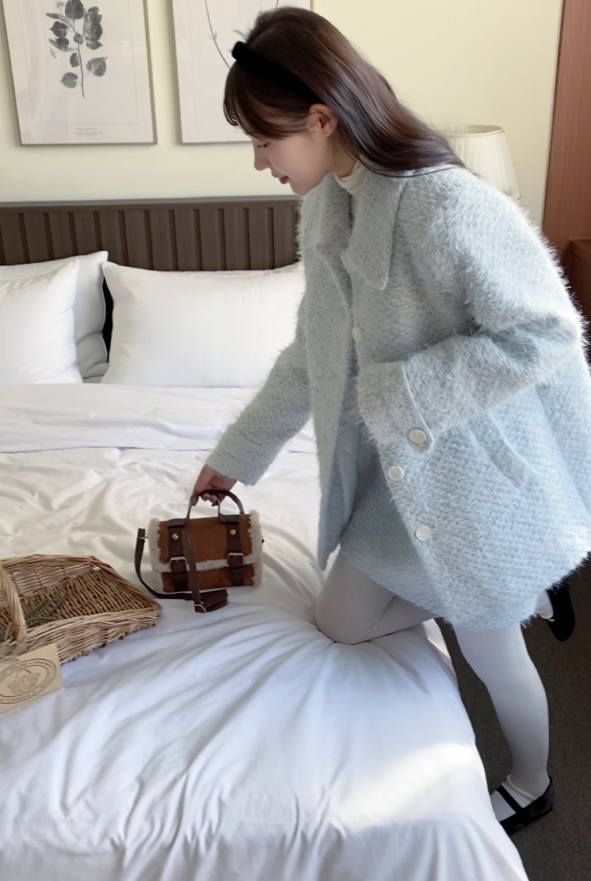 N BROWN東大門㊣實拍女裝新款職業人氣真品中長款大衣含腰帶N BROWN中長款大衣