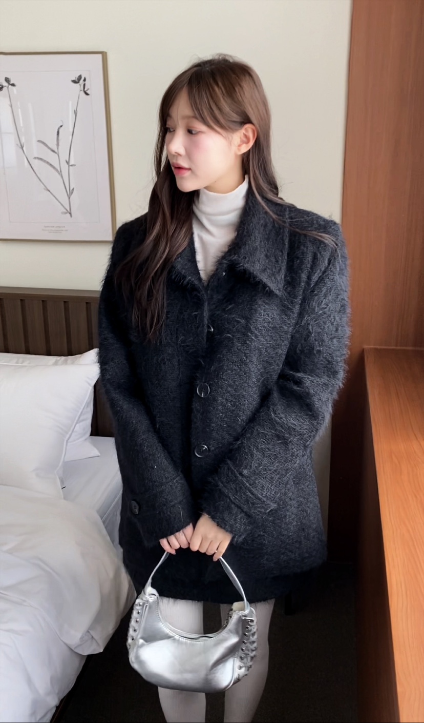 N BROWN東大門㊣實拍女裝新款職業人氣真品中長款大衣含腰帶N BROWN中長款大衣圖色3