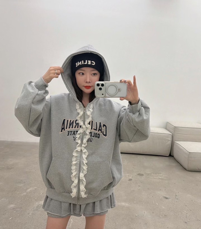 LOVABLE東大門㊣直郵女裝新款人氣推薦職業休閑熱賣衛衣拉鏈LOVABLE衛衣