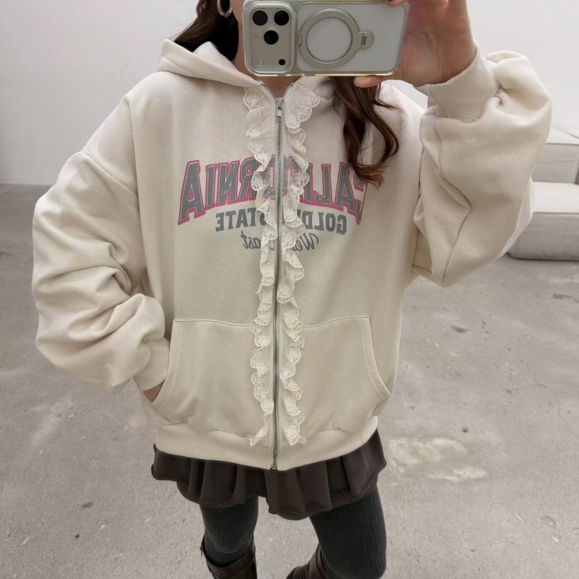 LOVABLE東大門㊣直郵女裝新款人氣推薦職業休閑熱賣衛衣拉鏈LOVABLE衛衣