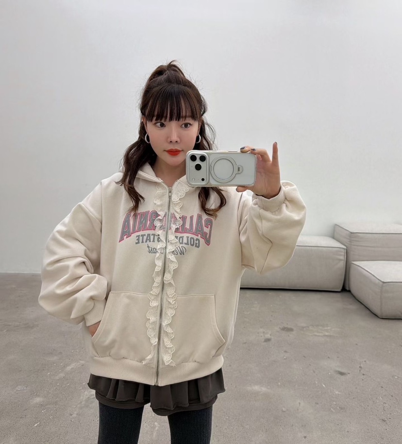 LOVABLE東大門㊣直郵女裝新款人氣推薦職業休閑熱賣衛衣拉鏈LOVABLE衛衣