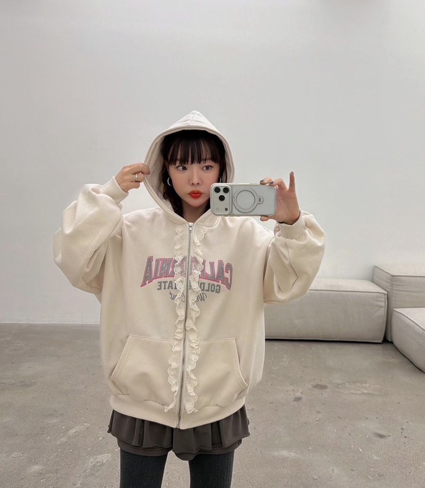 LOVABLE東大門㊣直郵女裝新款人氣推薦職業休閑熱賣衛衣拉鏈LOVABLE衛衣