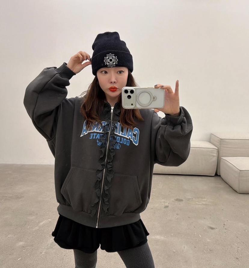 LOVABLE東大門㊣直郵女裝新款人氣推薦職業休閑熱賣衛衣拉鏈LOVABLE衛衣