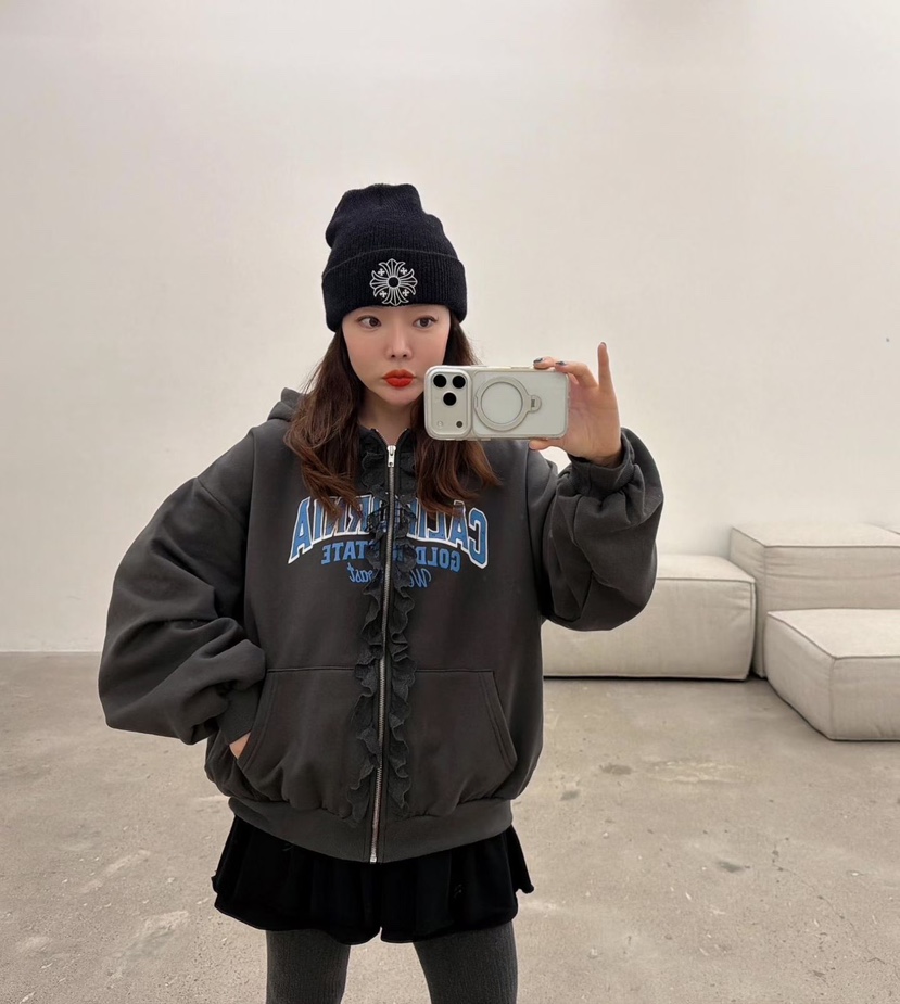 LOVABLE東大門㊣直郵女裝新款人氣推薦職業休閑熱賣衛衣拉鏈LOVABLE衛衣