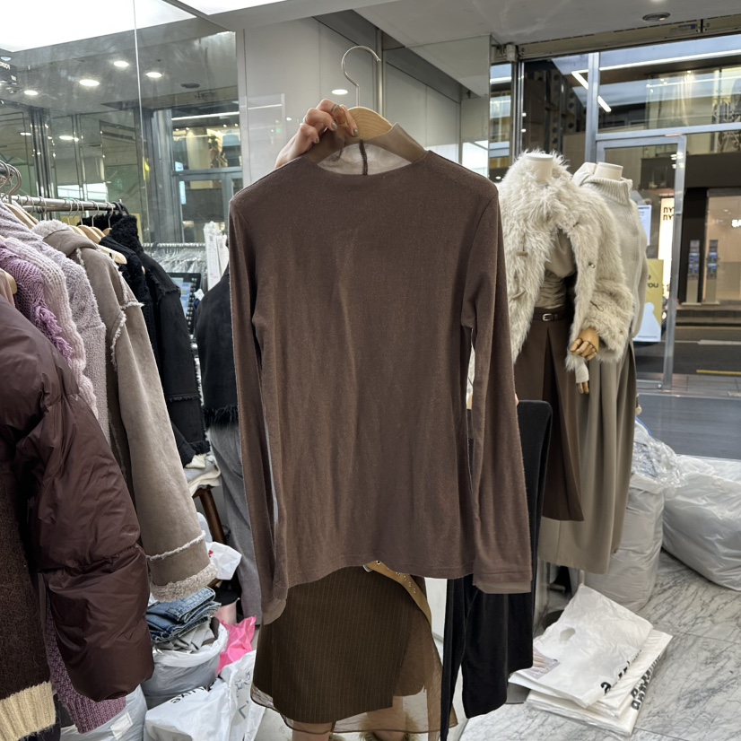 FOUNDATION東大門㊣直郵女士新款職業真品推薦休閑25秋冬長袖T恤FOUNDATION長袖T恤