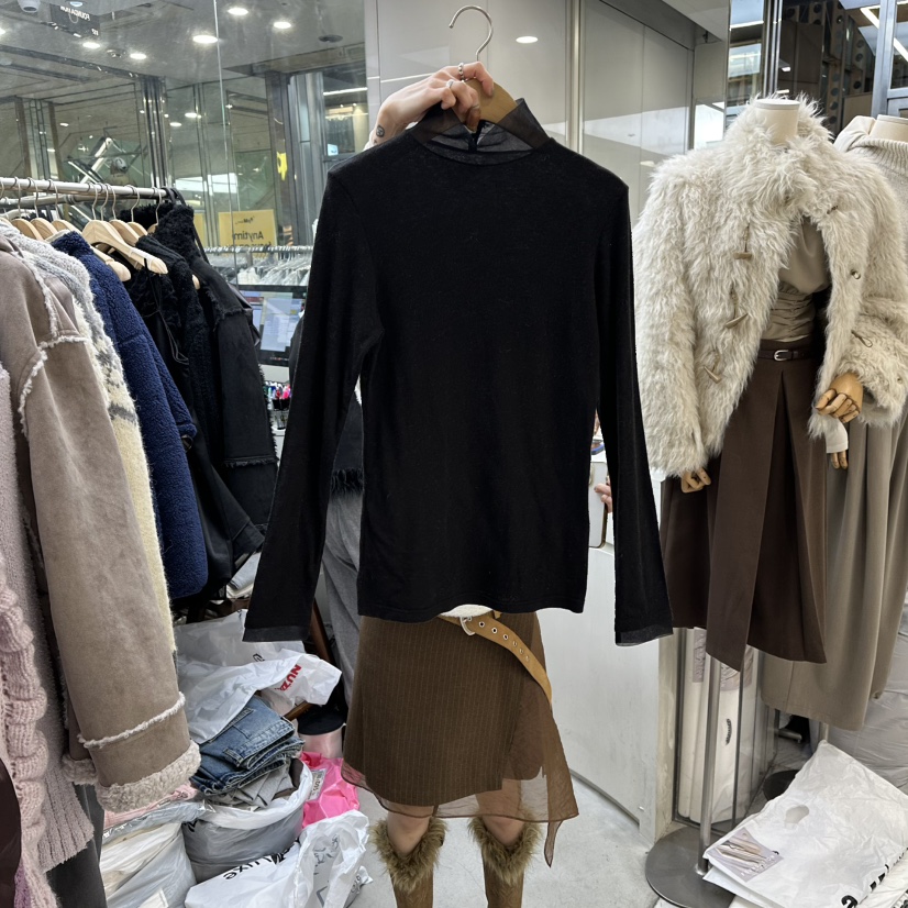 FOUNDATION東大門㊣直郵女士新款職業真品推薦休閑25秋冬長袖T恤FOUNDATION長袖T恤圖色3