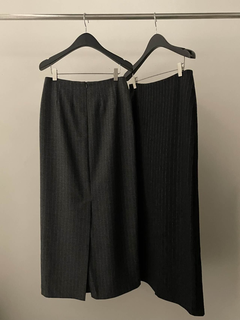 FLAT GARDEN/LA MUETTE/JAMIESTONE東大門㊣實拍女裝新款推薦長裙羊毛條紋FLAT GARDEN/LA MUETTE/JAMIESTONE長裙