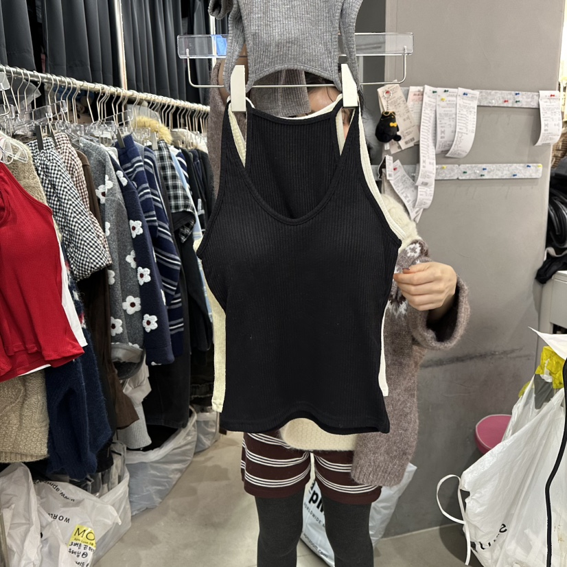 MOMAZU東大門㊣代購女士新品推薦熱賣25秋冬休閑吊帶背心纖維MOMAZU吊帶/背心圖色3