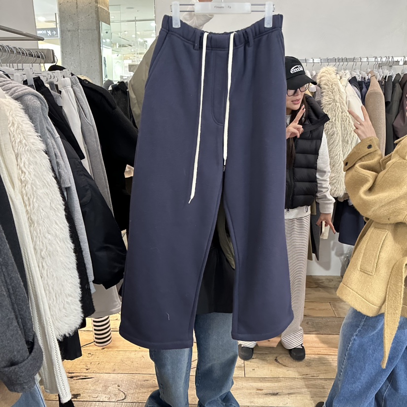 CREAM VILLA韓國代購㊣女裝新款時尚休閑褲加絨CREAMVILLA休閑褲圖色3