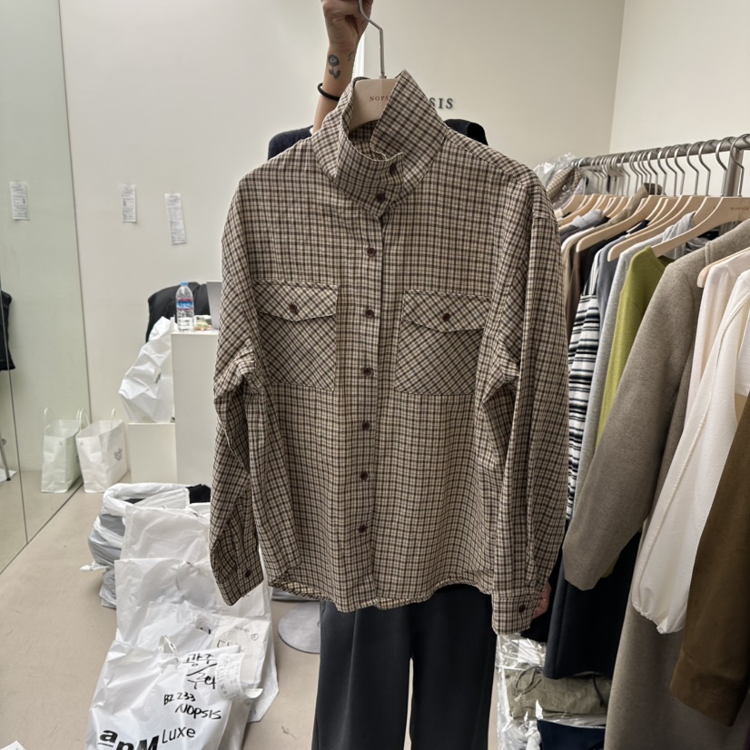 NOPSIS東大門㊣直郵女裝新品25秋冬真品職業襯衫蕾絲衫高領NOPSIS襯衫/蕾絲衫圖色1