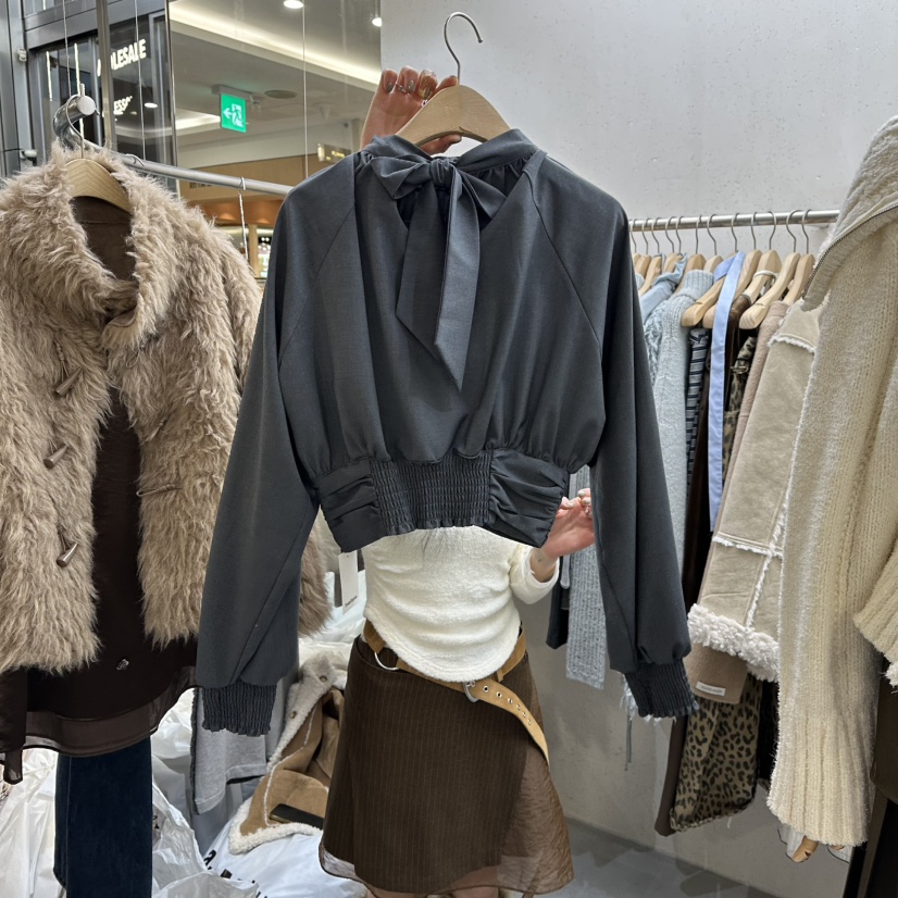 FOUNDATION東大門㊣實拍女士新品25秋冬休閑推薦襯衫蕾絲衫FOUNDATION襯衫/蕾絲衫