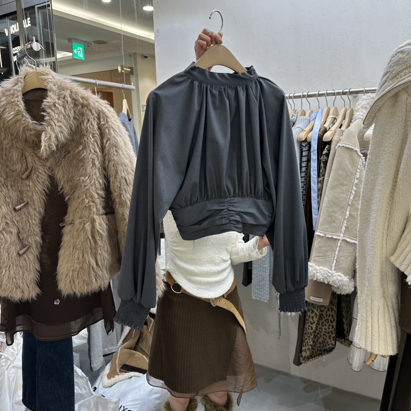 FOUNDATION東大門㊣實拍女士新品25秋冬休閑推薦襯衫蕾絲衫FOUNDATION襯衫/蕾絲衫圖色2