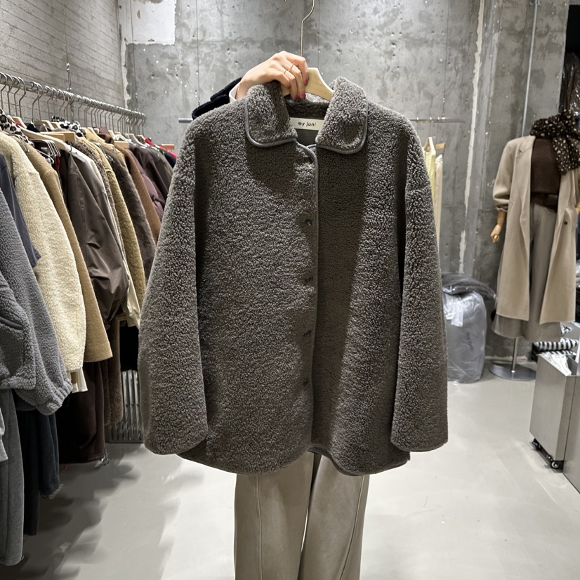 JUNI韓國直郵㊣女士新款人氣真品休閑熱賣25秋冬職業夾克羊毛my juni夾克圖色2