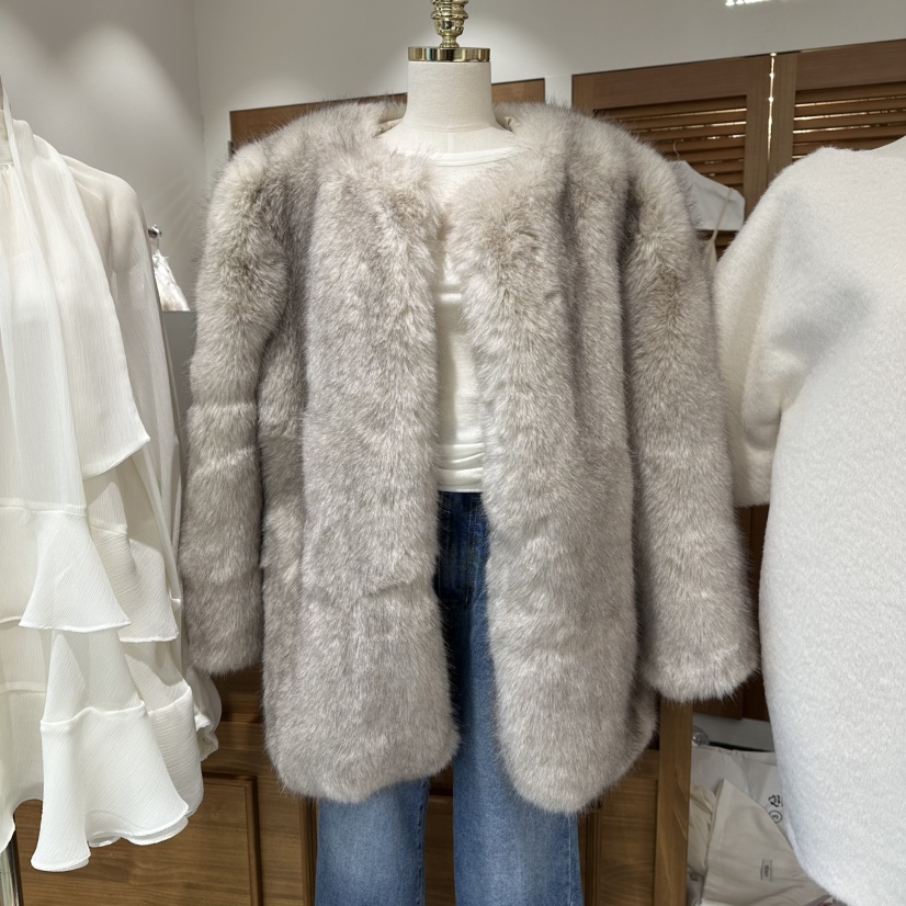 TRES BIEN韓國代購㊣女裝新款休閑職業真品人氣短款大衣狐貍TRES BIEN短款大衣