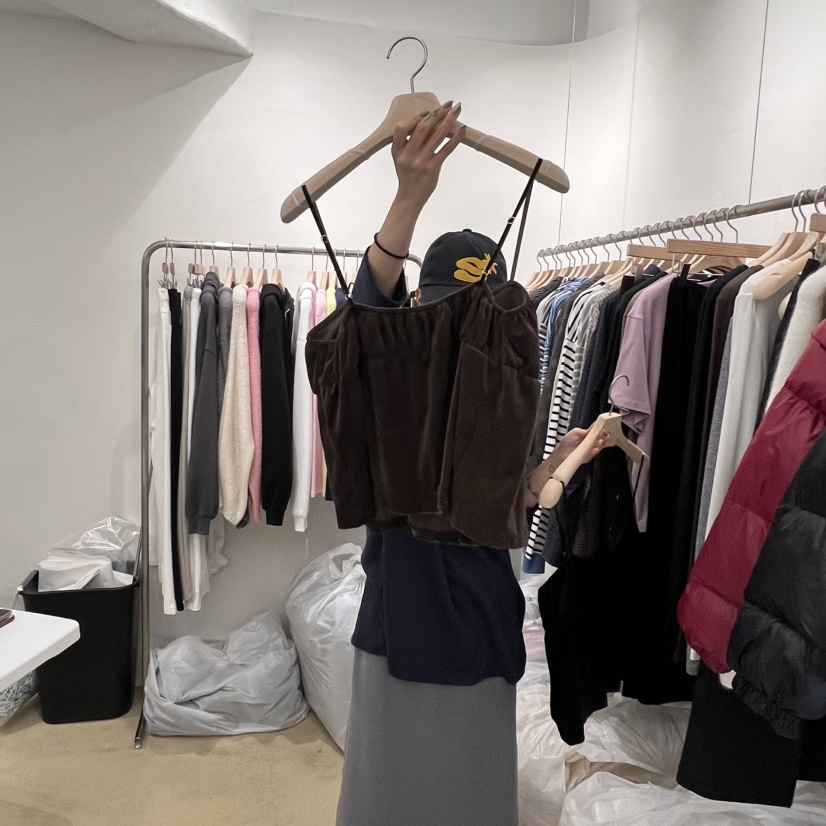 MUNSELL韓國直郵㊣女裝新款真品職業休閑25秋冬吊帶背心天鵝絨MUNSELL吊帶/背心