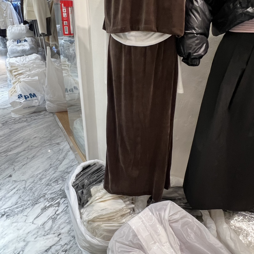 MUNSELL東大門㊣直郵女裝新款時尚休閑職業熱賣真品長裙天鵝絨MUNSELL長裙圖色2