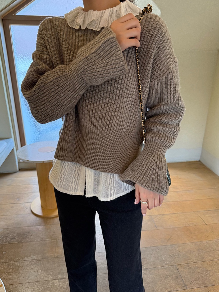 MILUI東大門㊣代購女裝新品真品休閑熱賣25秋冬時尚人氣針織衫MILUI針織衫