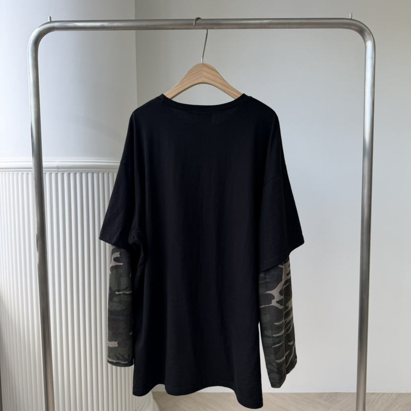 PALETTE-Q東大門㊣直郵女裝新品職業時尚熱賣推薦長袖T恤迷彩PALETTE長袖T恤