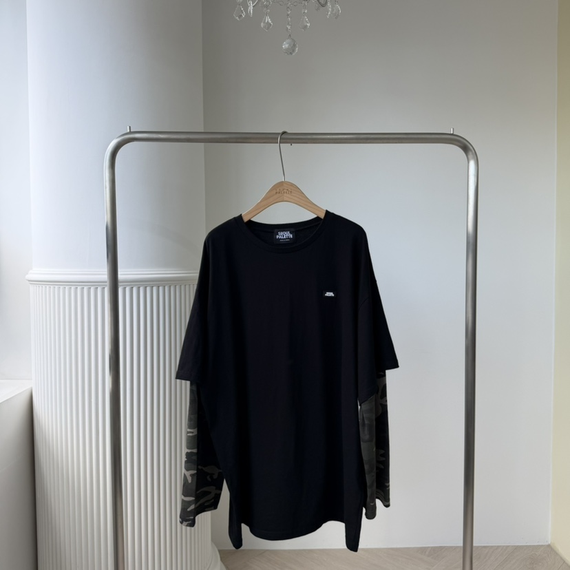 PALETTE-Q東大門㊣直郵女裝新品職業時尚熱賣推薦長袖T恤迷彩PALETTE長袖T恤圖色1