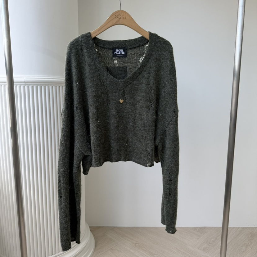 PALETTE-Q東大門㊣實拍女士新品休閑25秋冬人氣真品針織衫PALETTE針織衫圖色2