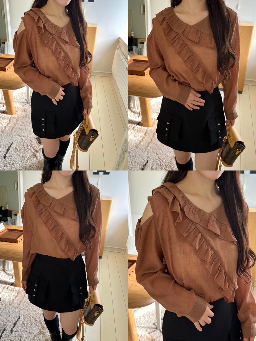 BOLD韓國直郵㊣女士新款真品休閑時尚25秋冬職業襯衫蕾絲衫BOLD襯衫/蕾絲衫