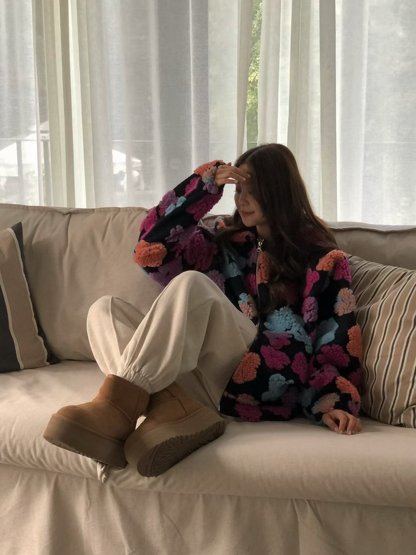 ONDO-P韓國代購㊣女士新品休閑職業時尚人氣25秋冬夾克花朵連帽ONDO-P夾克