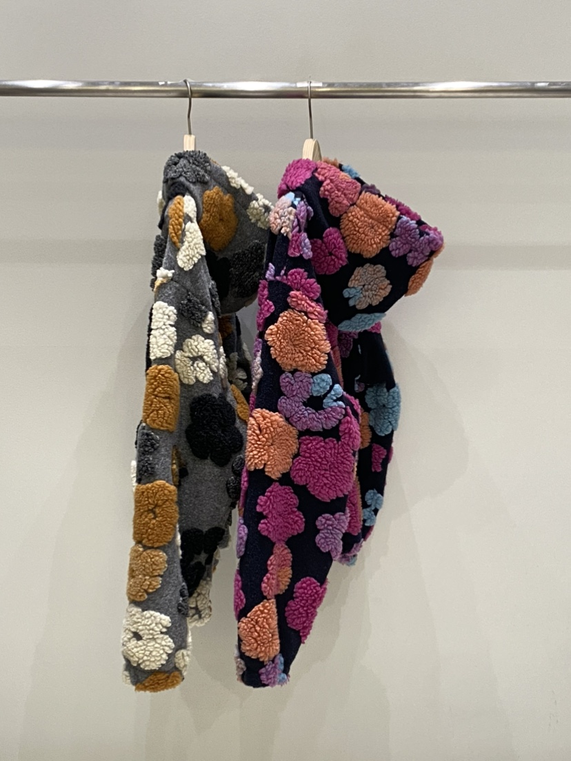 ONDO-P韓國代購㊣女士新品休閑職業時尚人氣25秋冬夾克花朵連帽ONDO-P夾克