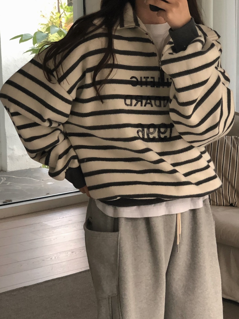 ONDO-P韓國直郵㊣女裝新款真品推薦休閑人氣衛衣拉鏈高領短款ONDO-P衛衣