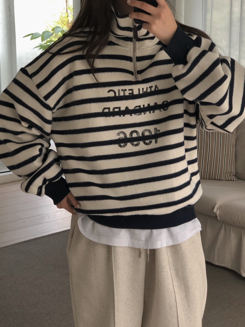 ONDO-P韓國直郵㊣女裝新款真品推薦休閑人氣衛衣拉鏈高領短款ONDO-P衛衣