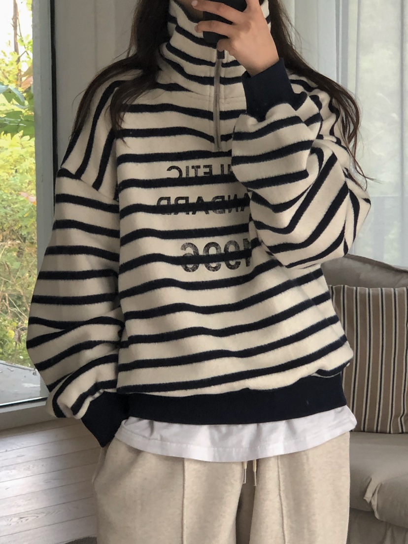 ONDO-P韓國直郵㊣女裝新款真品推薦休閑人氣衛衣拉鏈高領短款ONDO-P衛衣