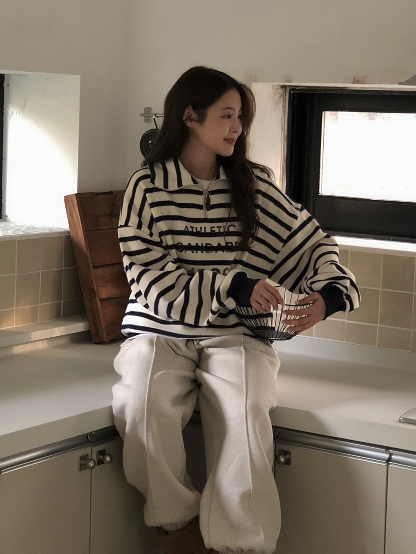 ONDO-P韓國直郵㊣女裝新款真品推薦休閑人氣衛衣拉鏈高領短款ONDO-P衛衣