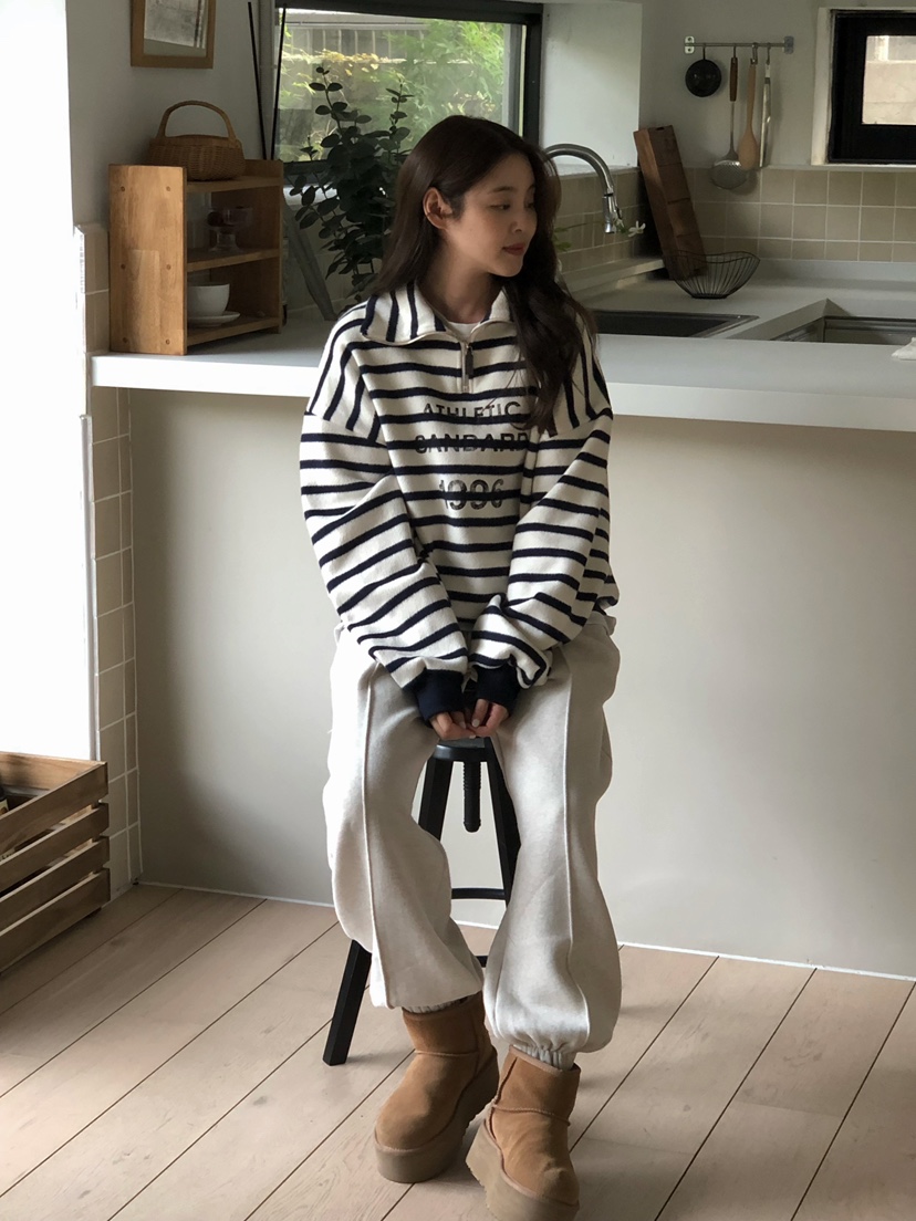 ONDO-P韓國直郵㊣女裝新款真品推薦休閑人氣衛衣拉鏈高領短款ONDO-P衛衣