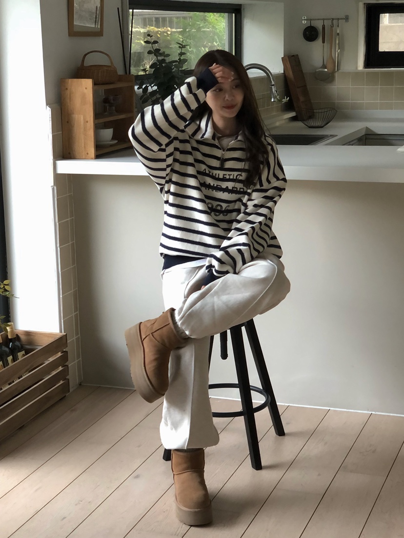 ONDO-P韓國直郵㊣女裝新款真品推薦休閑人氣衛衣拉鏈高領短款ONDO-P衛衣