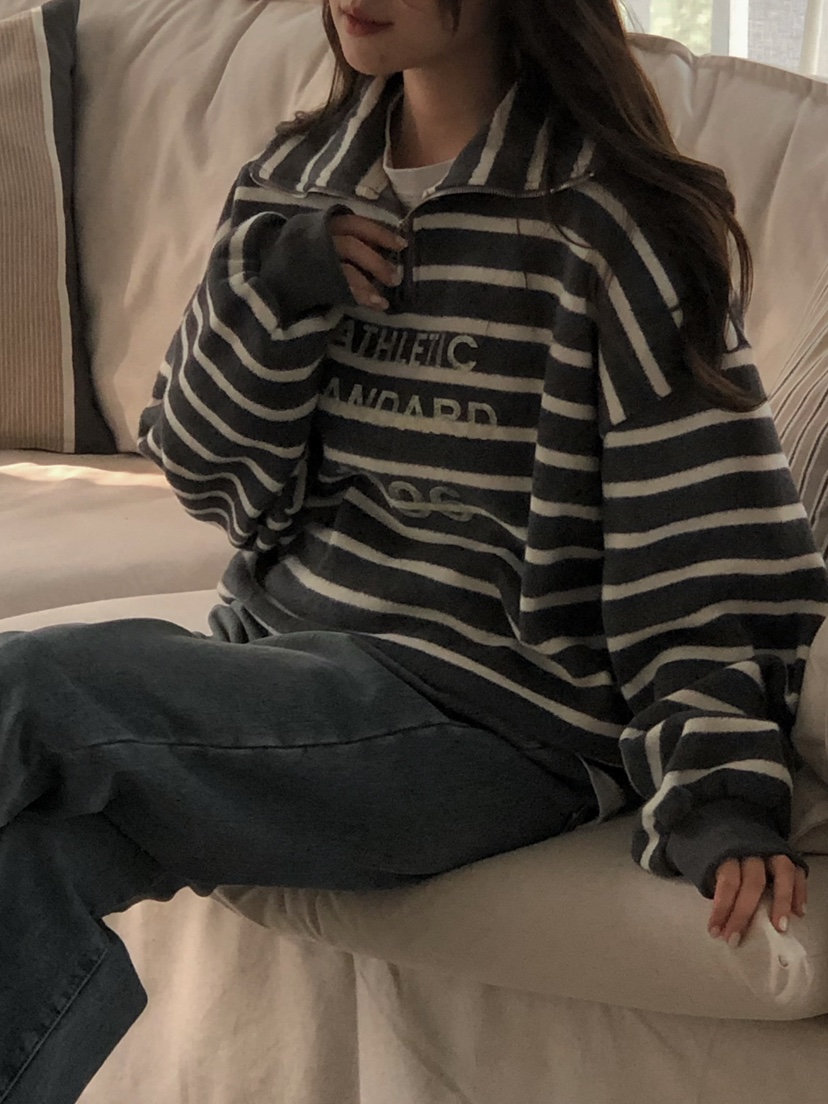 ONDO-P韓國直郵㊣女裝新款真品推薦休閑人氣衛衣拉鏈高領短款ONDO-P衛衣