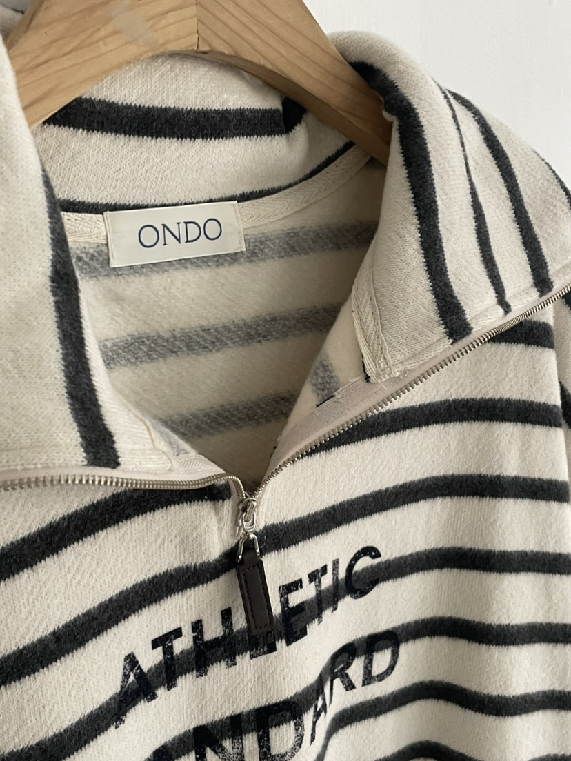 ONDO-P韓國直郵㊣女裝新款真品推薦休閑人氣衛衣拉鏈高領短款ONDO-P衛衣