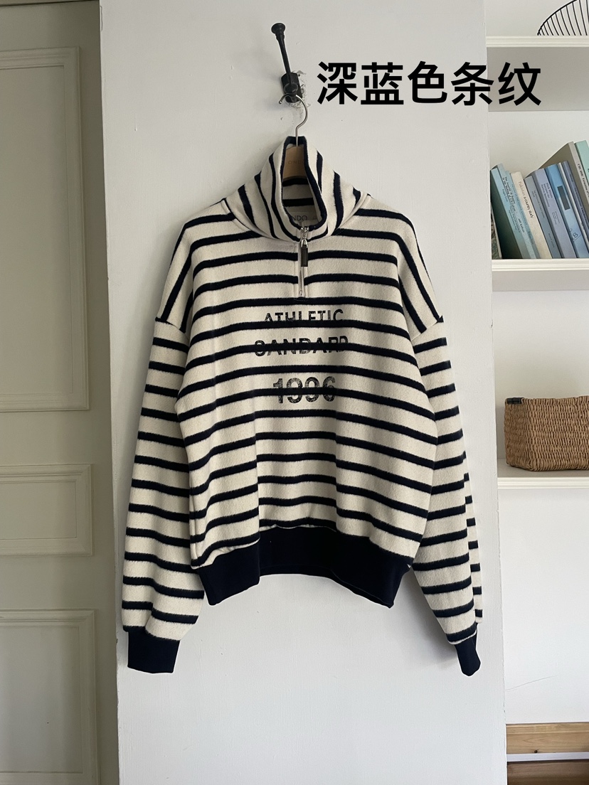 ONDO-P韓國直郵㊣女裝新款真品推薦休閑人氣衛衣拉鏈高領短款ONDO-P衛衣圖色2