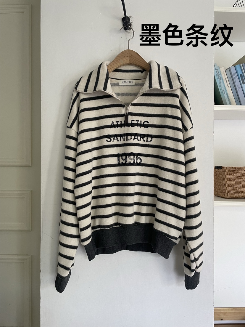 ONDO-P韓國直郵㊣女裝新款真品推薦休閑人氣衛衣拉鏈高領短款ONDO-P衛衣圖色3