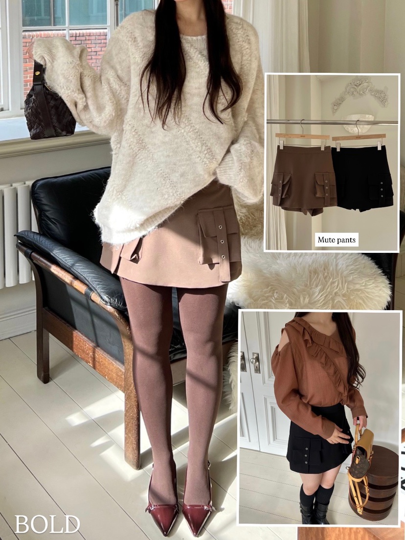 BOLD韓國直郵㊣女裝新款熱賣休閑25秋冬真品時尚人氣推薦裙褲BOLD裙褲