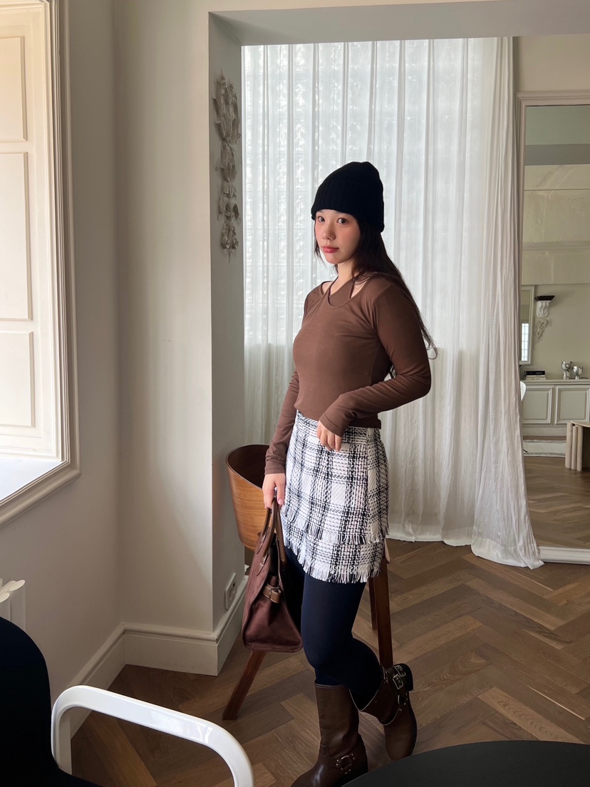 BOLD韓國代購㊣女裝新款熱賣真品人氣時尚25秋冬休閑職業短裙BOLD短裙