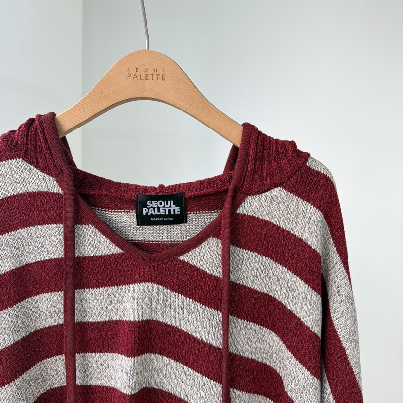 PALETTE-Q東大門㊣直郵女士新品人氣推薦針織衫單排扣連帽衫PALETTE針織衫